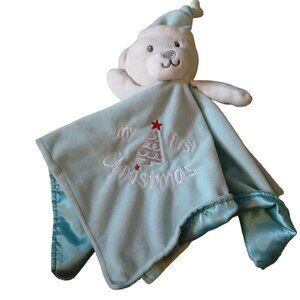 Baby Starters My First Christmas Blue Lovey Bear Security Blanket CB1